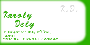 karoly dely business card